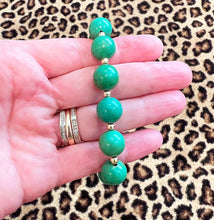 Load image into Gallery viewer, Gold & Green Turquoise Bracelet - Chinoiserie jewelry