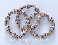 Load image into Gallery viewer, Chinoiserie Ginger Jar Beaded Bracelet - Brown & White - Ginger jar
