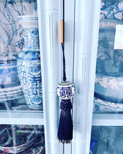 Load image into Gallery viewer, Decorative Blue & White Chinoiserie Tassel - Chinoiserie jewelry