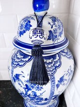 Load image into Gallery viewer, Decorative Blue & White Chinoiserie Tassel - Chinoiserie jewelry