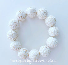 Load image into Gallery viewer, Chunky Ivory Turquoise Beaded Statement Bracelet - Ginger jar
