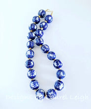 Load image into Gallery viewer, Blue and White Chinoiserie Necklace - Double Happiness Statement Necklace - Ginger jar