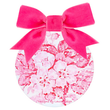 Load image into Gallery viewer, Pink Floral Watercolor Ornament - Chinoiserie jewelry