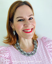 Load image into Gallery viewer, Chinoiserie Double Strand Ginger Jar Statement Necklace - Black & White - Ginger jar