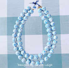 Load image into Gallery viewer, Wedgwood Blue & White Chinoiserie Double Strand Statement Necklace - Chinoiserie jewelry