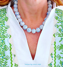 Load image into Gallery viewer, Wedgwood Blue & White Floral Necklace - Chinoiserie jewelry