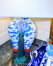 Load image into Gallery viewer, Blue &amp; White Chinoiserie Decorative Tassel - Chinoiserie jewelry
