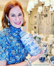 Load image into Gallery viewer, Hydrangea Blossom Ginger Jar Earrings - Blue - Chinoiserie jewelry