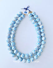 Load image into Gallery viewer, Wedgwood Blue & White Chinoiserie Double Strand Statement Necklace - Chinoiserie jewelry