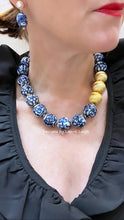 Load image into Gallery viewer, Chunky Blue & White Floral Chinoiserie Necklace - Chinoiserie jewelry
