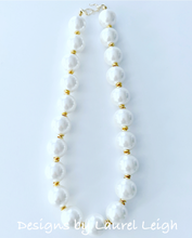 Load image into Gallery viewer, Chunky Faux Pearl & Gold Accent Necklace - Ginger jar