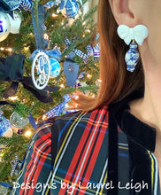 Load image into Gallery viewer, Chinoiserie Ginger Jar Bow Statement Earrings - Blue & White - 3 Styles - Ginger jar