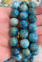 Load image into Gallery viewer, Spa Blue Fossilized Beaded Bracelet - Ginger jar