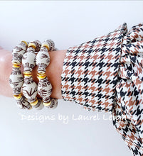 Load image into Gallery viewer, Chinoiserie Ginger Jar Beaded Bracelet - Brown & White - Ginger jar