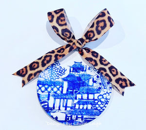 Leopard Velvet Ribbon Bow Upgrade for Ornament Purchases - Chinoiserie jewelry