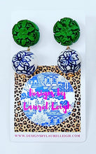 Load image into Gallery viewer, Chinoiserie Green Cinnabar Drop Earrings - Chinoiserie jewelry