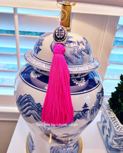 Load image into Gallery viewer, Blue & White Chinoiserie Decorative Tassel - Chinoiserie jewelry