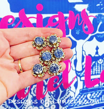 Load image into Gallery viewer, Chinoiserie Coin Bead Floral Stud Earrings - Chinoiserie jewelry
