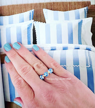 Load image into Gallery viewer, Blue & White Chinoiserie Floral Beaded Ring - Chinoiserie jewelry