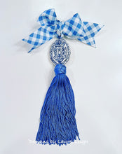 Load image into Gallery viewer, Blue & White Chinoiserie Decorative Tassel - Chinoiserie jewelry