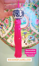 Load image into Gallery viewer, Blue & White Chinoiserie Decorative Tassel - Chinoiserie jewelry