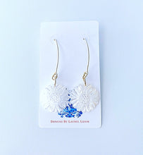 Load image into Gallery viewer, Mother of Pearl Sunflower Earrings - White & Gold - Ginger jar