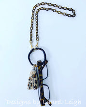 Load image into Gallery viewer, Chinoiserie Bamboo, Tortoise & Leopard Tassel Eyeglass / Sunglass / Mask Holder / Lanyard Chain / Necklace - Ginger jar