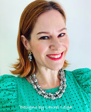 Load image into Gallery viewer, Chinoiserie Double Strand Ginger Jar Statement Necklace - Black & White - Ginger jar