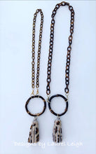 Load image into Gallery viewer, Chinoiserie Bamboo, Tortoise & Leopard Tassel Eyeglass / Sunglass / Mask Holder / Lanyard Chain / Necklace - Ginger jar