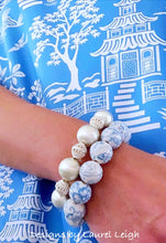 Load image into Gallery viewer, Wedgwood Blue Chinoiserie Floral Bracelet - Chinoiserie jewelry