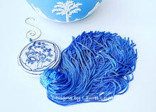 Load image into Gallery viewer, Blue & White Chinoiserie Decorative Tassel - Chinoiserie jewelry