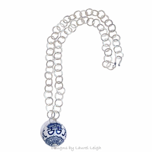 Load image into Gallery viewer, Chinoiserie Double Happiness Chain Necklace - Chinoiserie jewelry