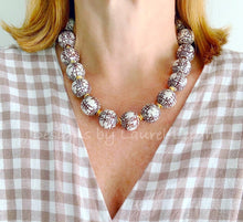 Load image into Gallery viewer, Chinoiserie Chunky Double Happiness Statement Necklace - Chocolate Brown - Ginger jar