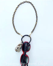 Load image into Gallery viewer, Chinoiserie Bamboo, Tortoise & Leopard Tassel Eyeglass / Sunglass / Mask Holder / Lanyard Chain / Necklace - Ginger jar