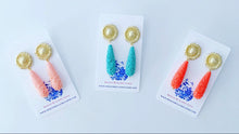 Load image into Gallery viewer, Sunflower Carved Floral Teardrop Earrings - 3 Colors - Ginger jar