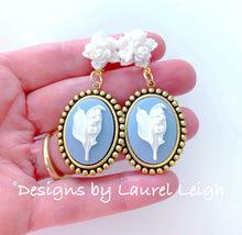 Load image into Gallery viewer, Wedgwood Blue & White Cameo Earrings - 6 Styles - Ginger jar