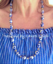 Load image into Gallery viewer, Blue and White Chinoiserie Ginger Jar Statement Necklace - Designs by Laurel Leigh