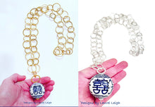 Load image into Gallery viewer, Chinoiserie Double Happiness Chain Necklace - Chinoiserie jewelry
