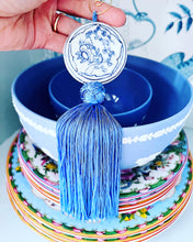 Load image into Gallery viewer, Blue & White Chinoiserie Decorative Tassel - Chinoiserie jewelry