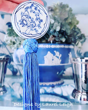 Load image into Gallery viewer, Blue & White Chinoiserie Decorative Tassel - Chinoiserie jewelry