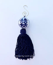 Load image into Gallery viewer, Blue & White Chinoiserie Decorative Tassel - Chinoiserie jewelry