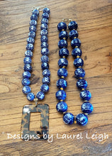 Load image into Gallery viewer, Chinoiserie Double Happiness Tortoise Shell Pendant Statement Necklace - White or Brown - Ginger jar