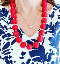 Load image into Gallery viewer, Chinoiserie Red Cinnabar Statement Necklace - Chinoiserie jewelry