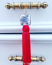 Load image into Gallery viewer, Blue & White Chinoiserie Decorative Tassel - Chinoiserie jewelry