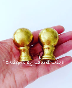 Gilded Gold Lamp Finials - Pair (2) - Ginger jar