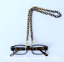Load image into Gallery viewer, Chinoiserie Bamboo, Tortoise & Leopard Tassel Eyeglass / Sunglass / Mask Holder / Lanyard Chain / Necklace - Ginger jar