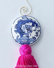 Load image into Gallery viewer, Blue & White Chinoiserie Decorative Tassel - Chinoiserie jewelry