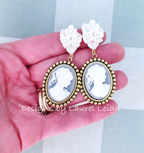 Load image into Gallery viewer, Wedgwood Blue & White Cameo Earrings - 6 Styles - Ginger jar