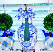 Load image into Gallery viewer, Blue & White Chinoiserie Decorative Tassel - Chinoiserie jewelry