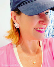 Load image into Gallery viewer, Pink, Blue & White Petite Fleur Pearl Studs - Chinoiserie jewelry